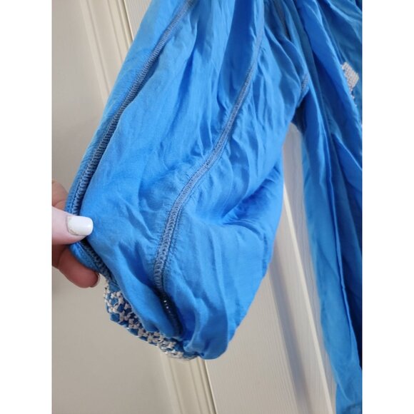 Melissa Obabash Angel Blue Peasant Blouse boho One Size fits all - Picture 7 of 9